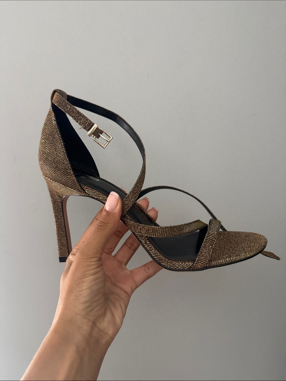 Mix No. 6 Metallic Bronze Strappy High Heel Sandals
